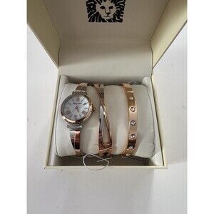 Anne Klein Women’s Crystal Bangle Watch Set AK/2245 Rose Gold-Tone Premium